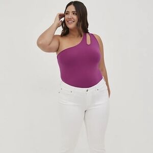 New! Torrid ONE SHOULDER CUT OUT TANK - FOXY FUCHSIA sz 1x